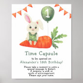 Konijn Tijdcapsule 1e verjaardag Poster (Voorkant)