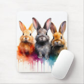 Konijn Trio Waterverf Muismat (Met muis)