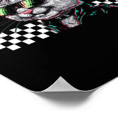 Konijn Trippy Vaporwave Pasen Techno Rave Edm Muzi Poster (Hoek)
