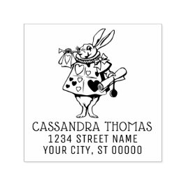 Konijn Trompettist Alice Adv Wonderland Naam Adres Zelfinktende Stempel