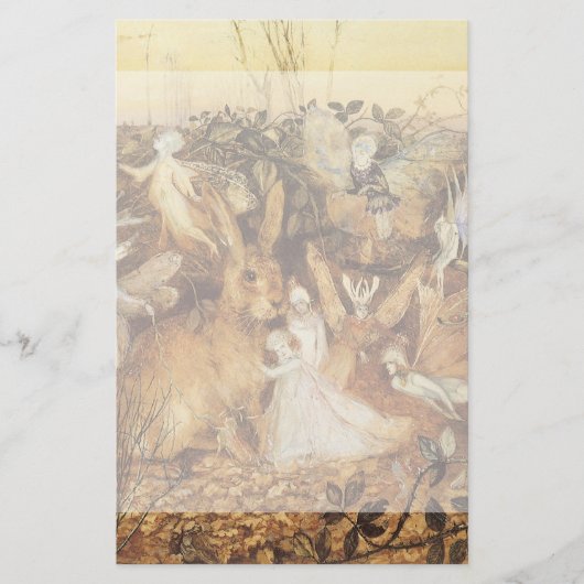 Konijn tussen de Fairies,  feiën Briefpapier (Voorkant)