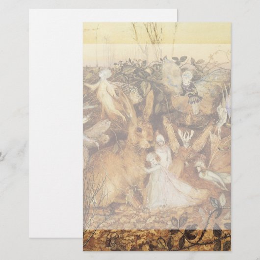 Konijn tussen de Fairies,  feiën Briefpapier (Voorkant / Achterkant)