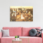 Konijn tussen de Fairies,  feiën Canvas Afdruk (Insitu (Woonkamer))