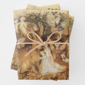 Konijn tussen de Fairies,  feiën Inpakpapier Vel (In situ)