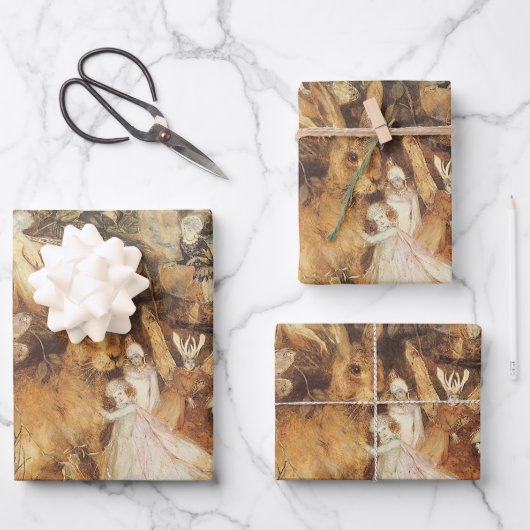 Konijn tussen de Fairies,  feiën Inpakpapier Vel (Voorkant)