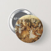 Konijn tussen de Fairies,  feiën Ronde Button 5,7 Cm (Voorkant /achterkant)