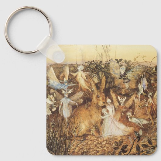 Konijn tussen de Fairies, feiën Sleutelhanger (Voorkant)