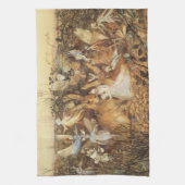 Konijn tussen de Fairies,  feiën Theedoek (Verticaal)