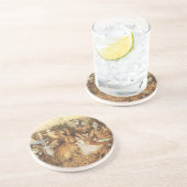 Konijn tussen de Fairies,  feiën Zandsteen Onderzetter (Zijkant)