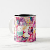 konijn tweekleurige koffiemok (Voorkant links)