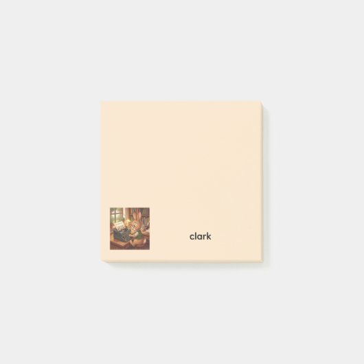 Konijn typt op een retro schrijfmachine | Personal Post-it® Notes (Voorkant)