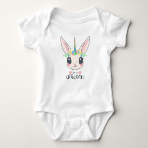 Konijn Unicorn met Pony Face Baby Shirt