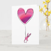 Konijn Valentijnse Kaart (Gele Bloem)