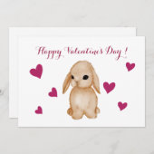 Konijn Valentijnskaart Feestdagenkaart (Voorkant / Achterkant)