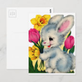  konijn van 1940 met bloemen briefkaart (Voorkant / Achterkant)