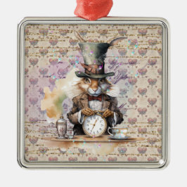 Konijn van Alice in Wonderland Metalen Ornament