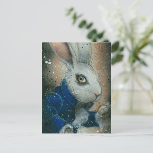 Konijn van Alice in Wonderland, postkaart (Staand voorkant)