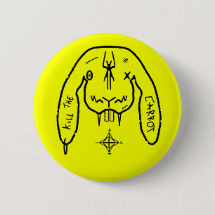 Konijn van de Ondergang Grappig Wonderlijk Konijn Ronde Button 5,7 Cm