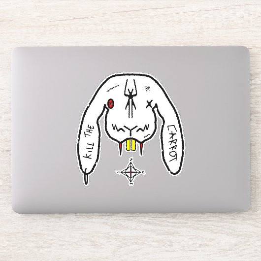 Konijn van de Ondergang Grappig Wonderlijk Konijn Sticker (Computer)