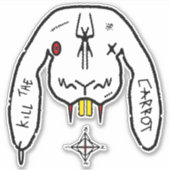 Konijn van de Ondergang Grappig Wonderlijk Konijn Sticker (Voorkant)