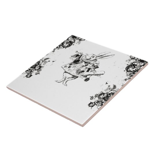 Konijn van koningin -  Alice Swirls Collectie Tegeltje (Zijkant)