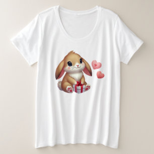 konijn van Schattigee Valentijnsdag Grote Maat T-shirt