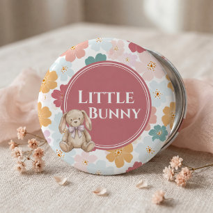 Konijn Verjaardag Knop Cute Konijn Feestje Ronde Button 5,7 Cm