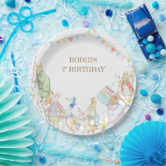 Konijn Verjaardag Parade Papieren Bordje (Feest)