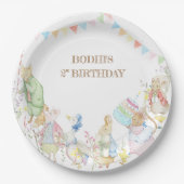 Konijn Verjaardag Parade Papieren Bordje (Voorkant)