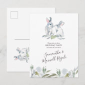 Konijn verjaardag uitnodiging briefkaart (Voorkant / Achterkant)