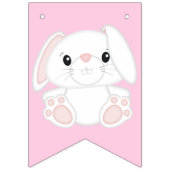 Konijn Verjaardagsfeestje Roze Vlaggetjes (Eerste vlag)