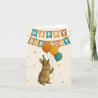 Konijn Verjaardagskaart – Cute Feestdier Kaart