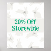 Konijn Verkoopteken, 20% Off Sale Poster, Pasen Ve Poster (Voorkant)
