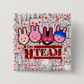 konijn vierkante button 5,1 cm (Voorkant)