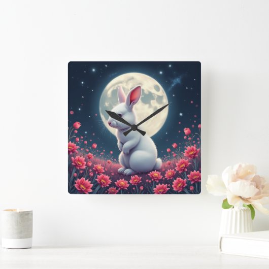 konijn vierkante klok (Huis)