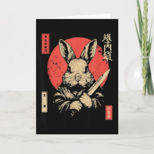 Konijn Vintage Japans Grafisch Grappig Konijnenlie Kaart