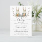  konijn - Virtuele Baby shower Kaart (Staand voorkant)