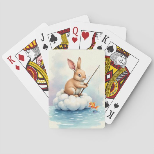Konijn vist vanaf een wolk pokerkaarten (Achterkant)