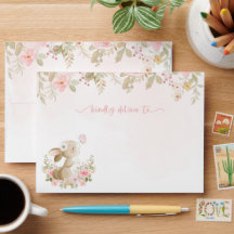 Konijn, Vlinder, Roze Bloemen, Eerste Verjaardag