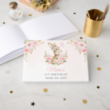 Konijn, Vlinder, Roze Bloemen, Eerste Verjaardag
