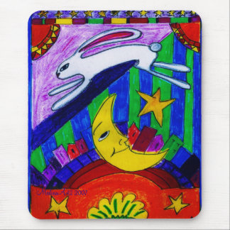 konijn vloog over de maan, muismat