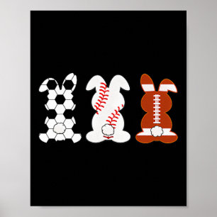 Konijn Voetbal Verkoop Sport Grappige Pasen Dag Poster