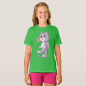 Konijn Voetballer Voetbal T-shirt (Voorkant volledig)
