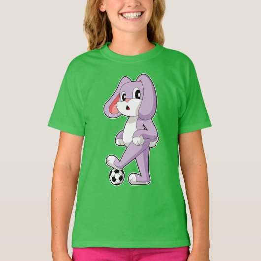 Konijn Voetballer Voetbal T-shirt (Voorkant)