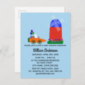 Konijn voor babyshower Auto Wortel #4 Uitnodigings Uitnodiging Briefkaart (Voorkant / Achterkant)