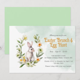Konijn Voor Paasbrunch Eierenjacht Uitnodiging