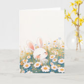 Konijn Vreedzame Slaap Kaart (Gele Bloem)