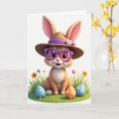 Konijn Vriend Stippenkaart Kaart (Gele Bloem)