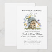 Konijn Waterverf Baby Shower Uitnodiging (Voorkant / Achterkant)