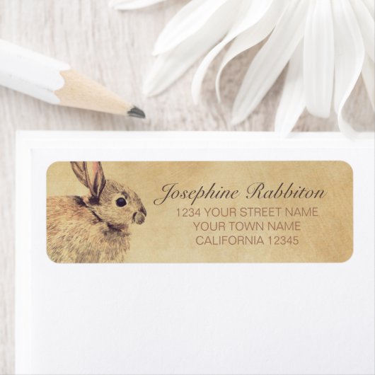 Konijn Waterverf Schets Etiket (Insitu)